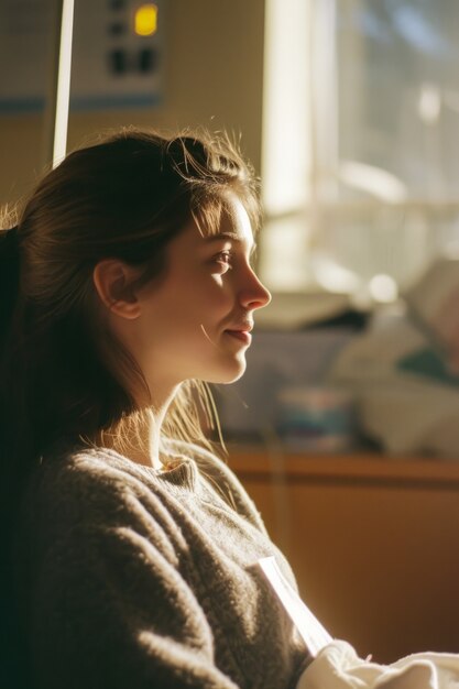 Vrouw die een medische controle heeft