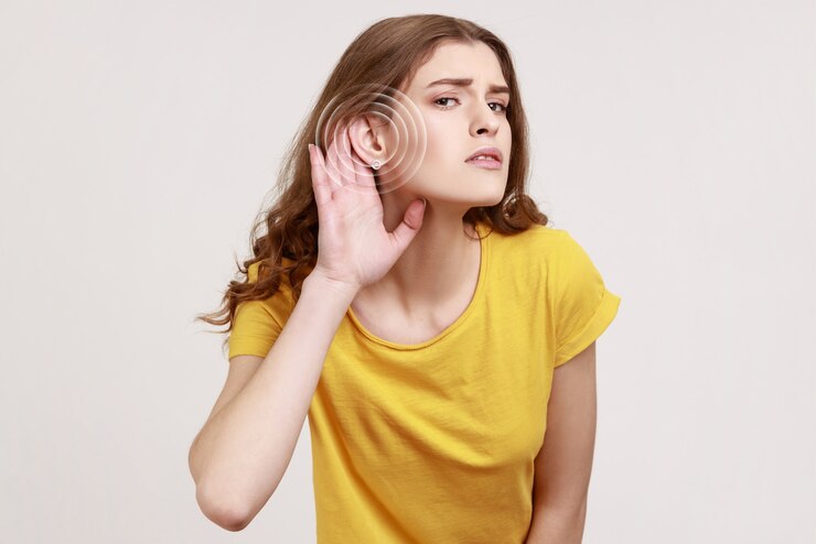 Gratis Foto vrouw met gehoorproblemen vooraanzicht