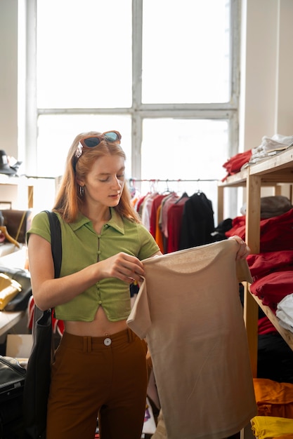 Gratis foto vrouw met shirt vooraanzicht