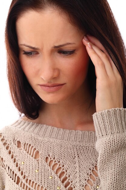 Vrouw met stress of hoofdpijn