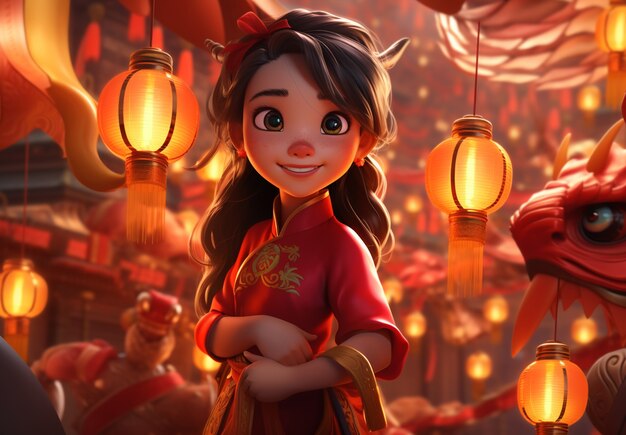 Vrouw viert Chinees Nieuwjaar