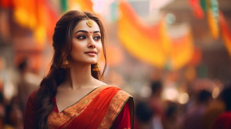 Gratis Foto vrouw viert de indiase dag van de republiek