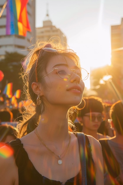 Gratis foto vrouw viert trotsdag