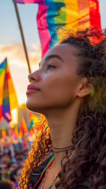 Gratis foto vrouw viert trotsdag