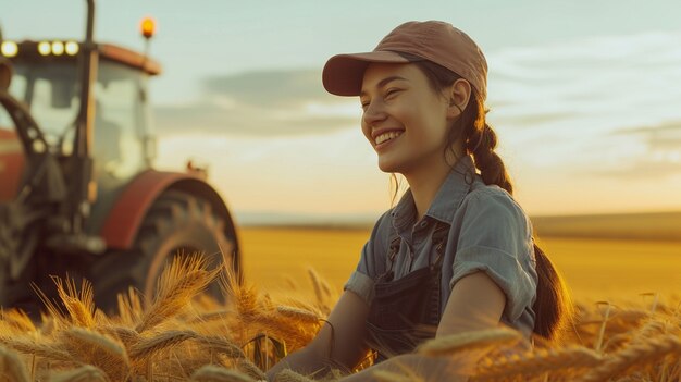 Vrouwen die in de landelijke landbouw en de landbouwsector werken om vrouwen in het werkveld te vieren op Arbeidsdag.