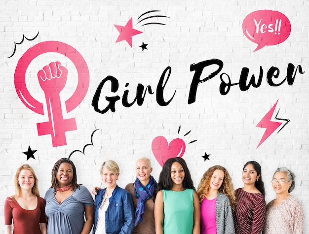 Vrouwen Girl Power Feminisme Gelijke Kansen Concept