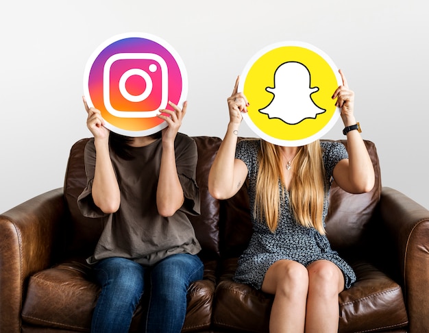 Vrouwen houden van social media iconen