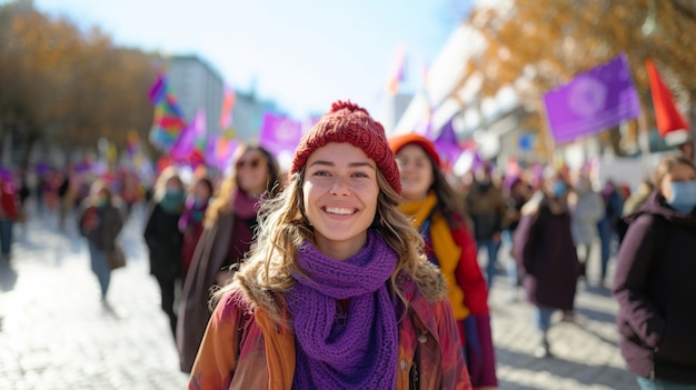 Gratis foto vrouwen protesteren voor rechten op vrouwendag