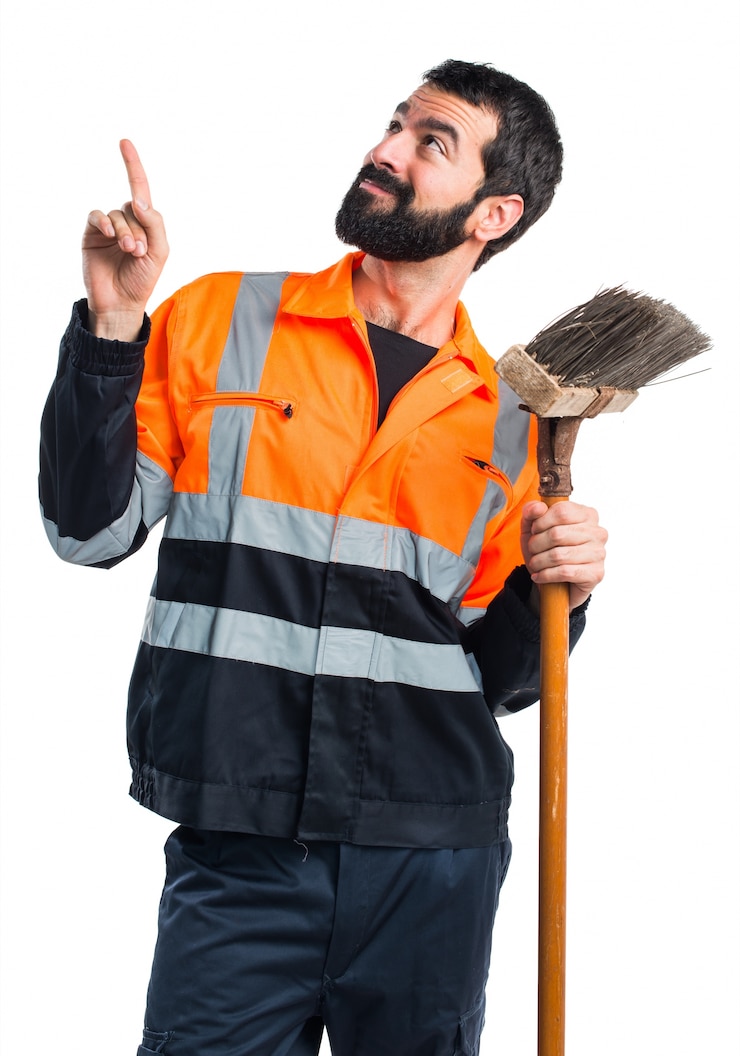 Gratis Foto vuilnis man wijzen op