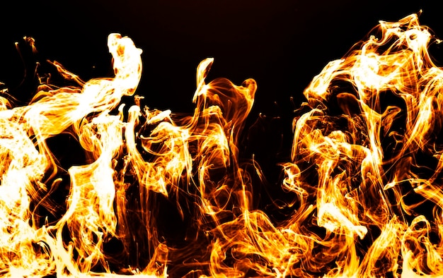 Vuur branden met close-up vlammen