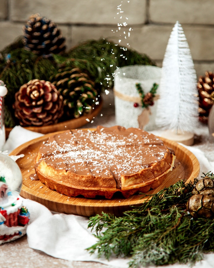 Gratis Foto wafel met chocoladesiroop en hagelslag