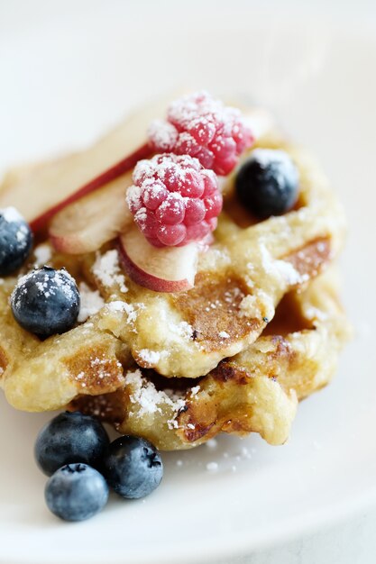 Wafels met fruit