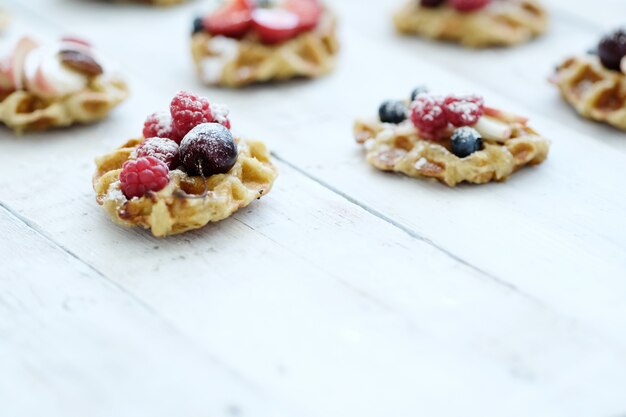 Wafels met fruit