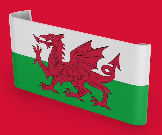 Gratis foto wales vlag lint banner