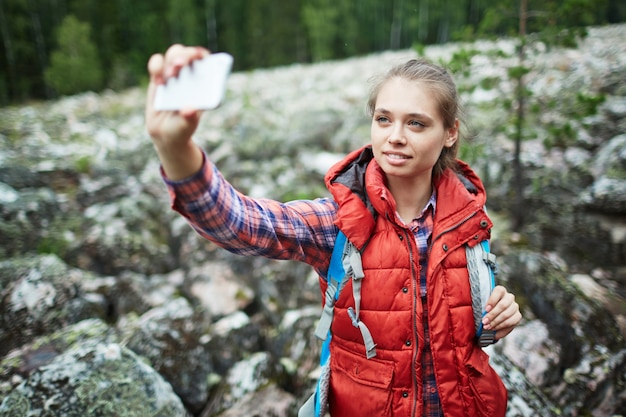 Gratis foto wandeling selfie