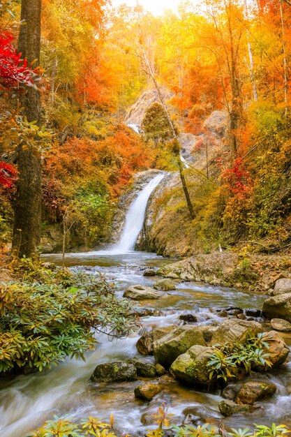 Waterval in Chae Son Nationaal Park Lampang Thailand