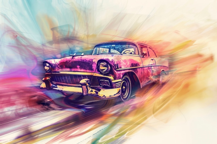Gratis Foto waterverf auto schilderij illustratie