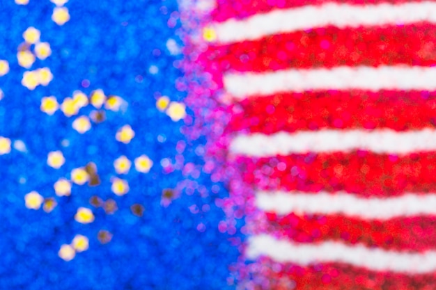 Gratis foto wazig amerikaanse vlag van confetti