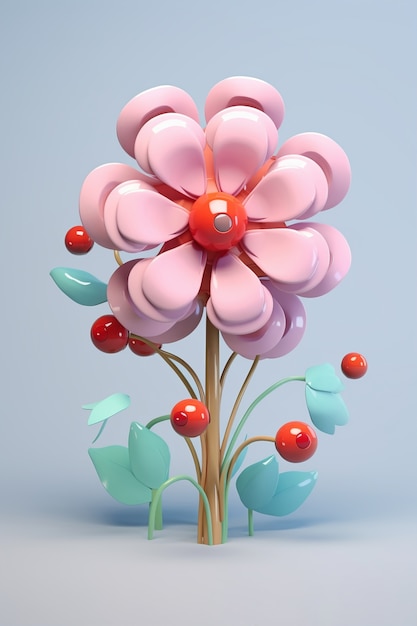 Gratis foto weergave van 3d-abstracte bloem