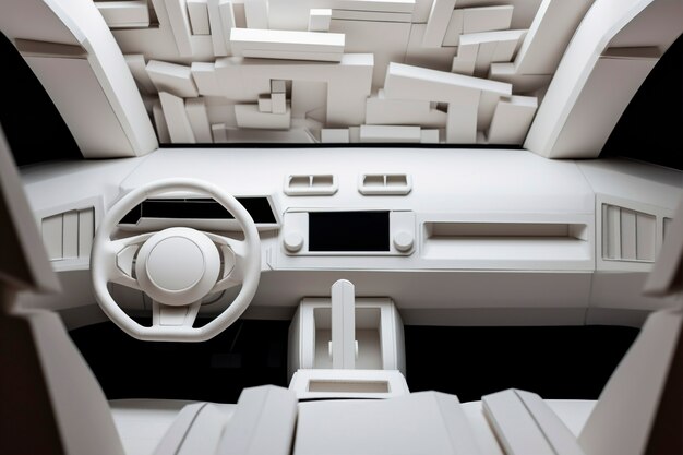 Weergave van 3D-auto-interieur