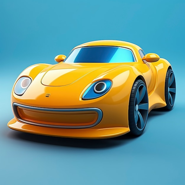 Weergave van 3D grafische auto