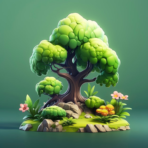 Weergave van 3D grafische boom