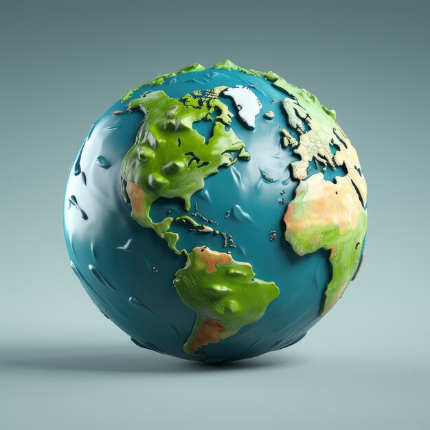 Weergave van 3D grafische Earth Globe