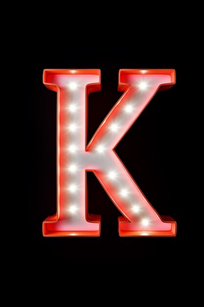 Weergave van 3D-letter k