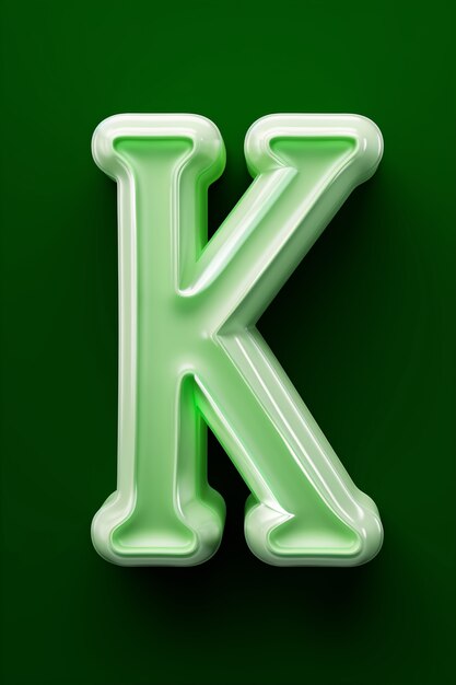 Weergave van 3D-letter k