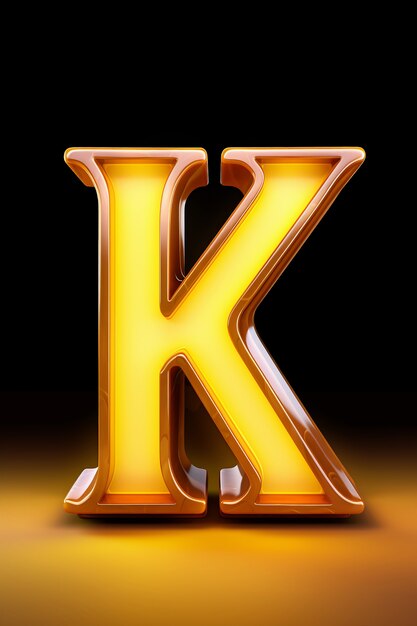 Weergave van 3D-letter k