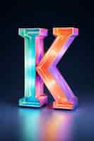 Gratis foto weergave van 3d-letter k