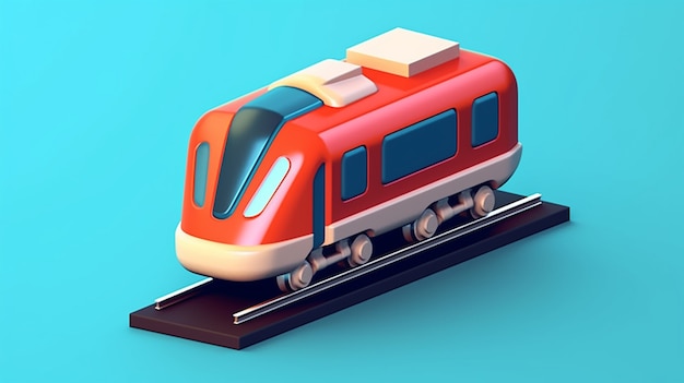 Gratis foto weergave van 3d-modern treinmodel