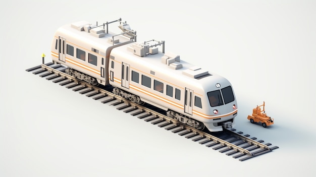 Gratis foto weergave van 3d-modern treinmodel