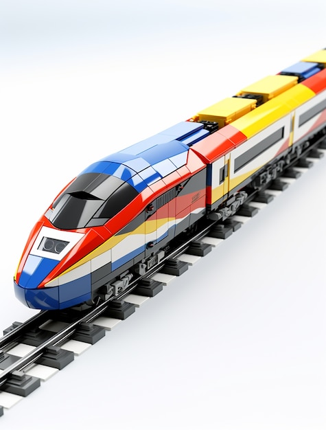 Gratis foto weergave van 3d-modern treinmodel