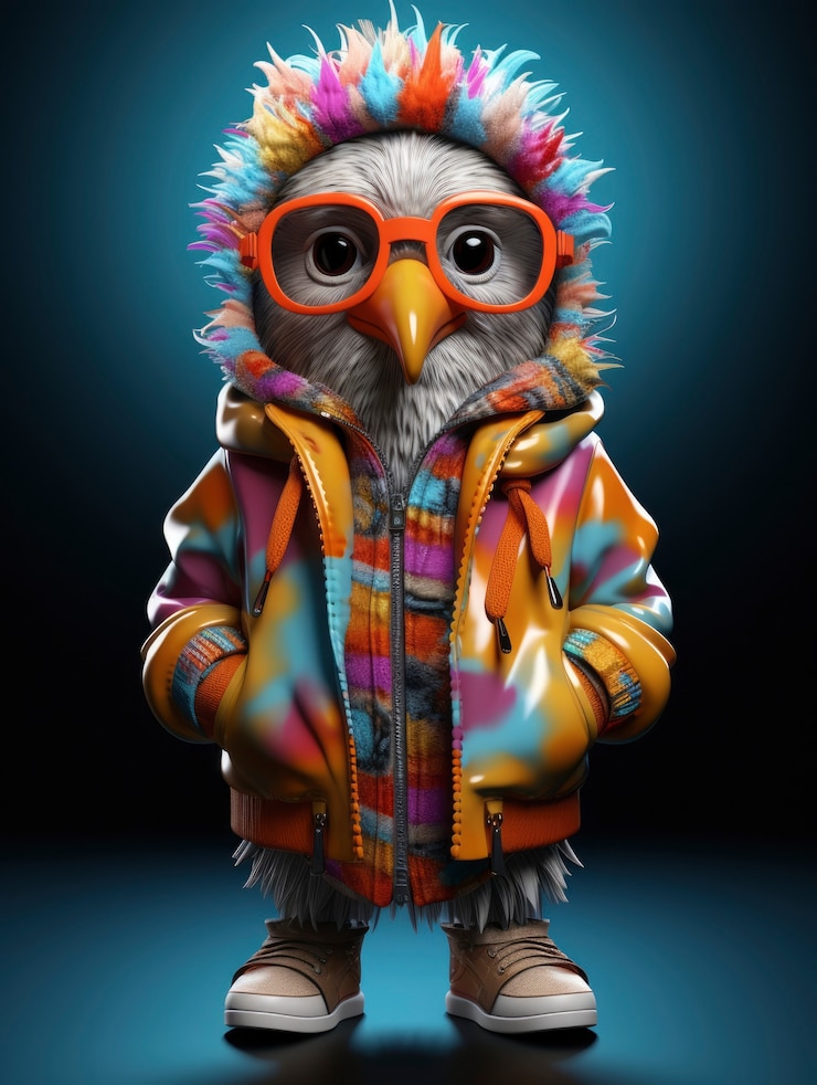 Gratis Foto weergave van 3d-tekenfilmvogel