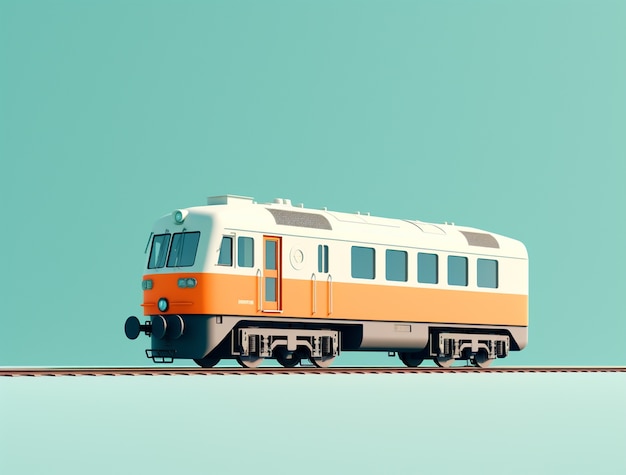 Gratis foto weergave van 3d-treinmodel met eenvoudige achtergrond