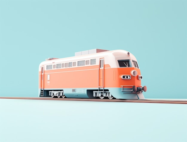 Gratis foto weergave van 3d-treinmodel met eenvoudige achtergrond