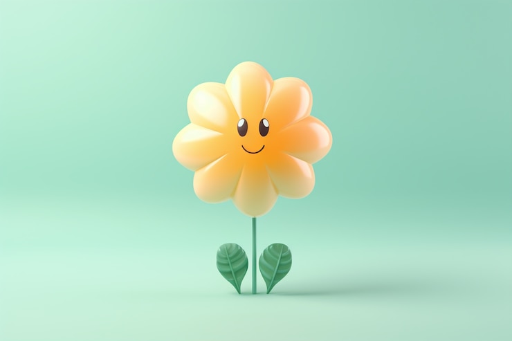 Gratis Foto weergave van abstracte cartoon 3d-bloem