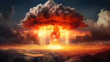 Gratis foto weergave van apocalyptische kernbomexplosiepaddestoel