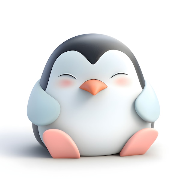 Weergave van cartoon geanimeerde 3D-pinguïn