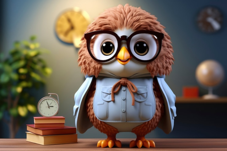 Gratis Foto weergave van driedimensionale cartoon geanimeerde vogel