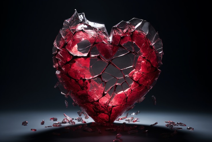 Gratis Foto weergave van gebroken kristallen hart