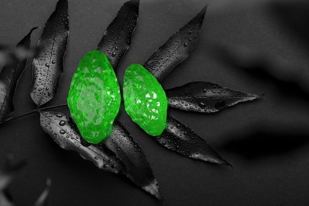 Gratis foto weergave van glanzende edelsteen op donkere achtergrond