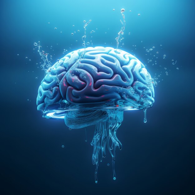 Weergave van hersenen onder water