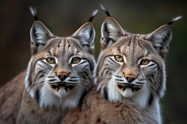 Weergave van lynxdieren in het wild