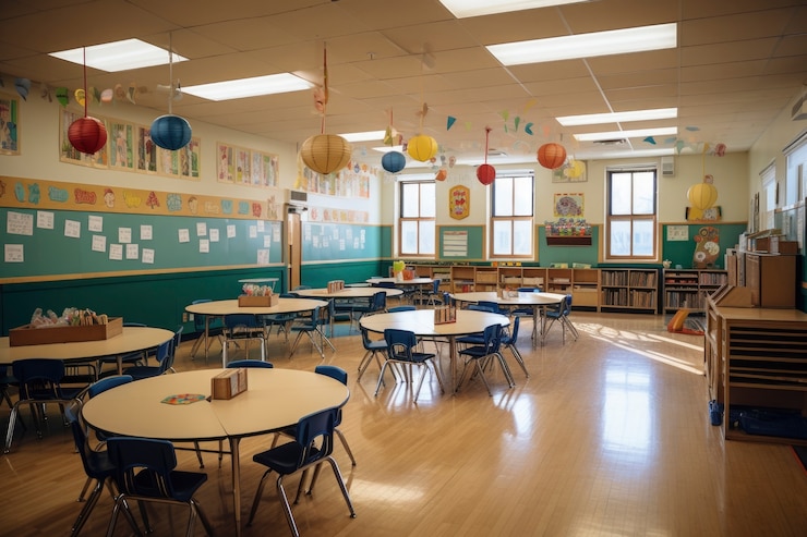 Gratis Foto weergave van modern klaslokaal op school