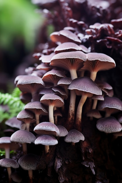 Gratis foto weergave van paddenstoelen die in het bos groeien