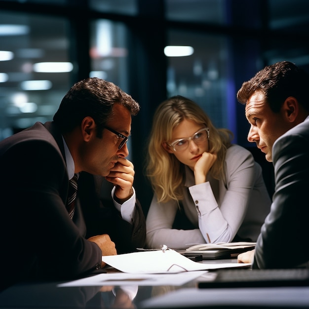 Gratis foto weergave van professionele zakenmensen die samenwerken