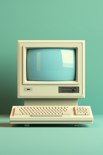 Gratis foto weergave van retro uitziende personal computer