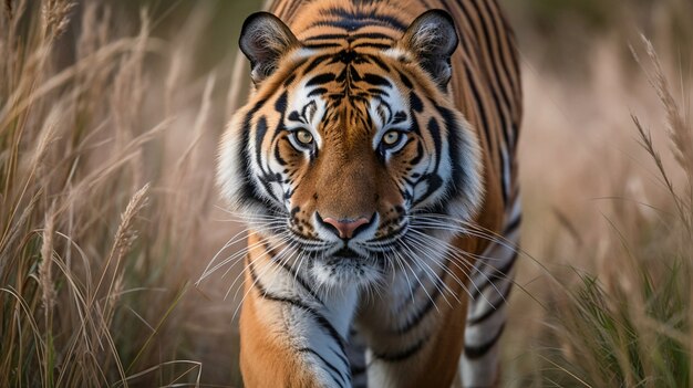 Weergave van tijger in de natuur